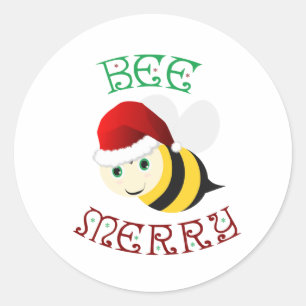 Sticker Rond Bee Merry