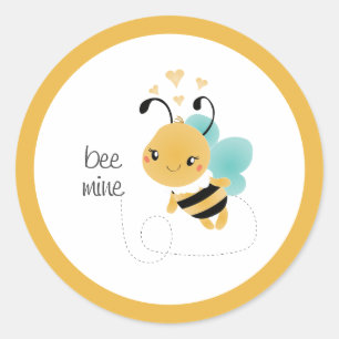 Sticker Rond Bee Mine Bumblebee Jaune Noir