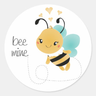 Sticker Rond Bee Mine Bumblebee Jaune Noir