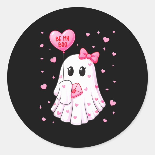 Sticker Rond Bee My Boo Heart Boo Ghost Valentine Outfit Women  (Devant)