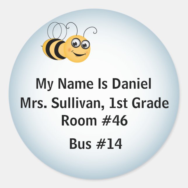 Sticker Rond Bee Nametag (Devant)