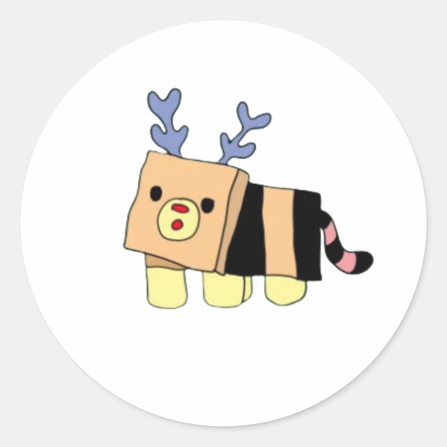 Sticker Rond Bee Tiger mignonne (Devant)