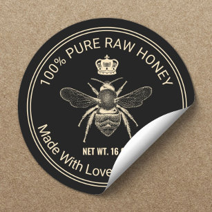 Sticker Rond Beehive Honey Jar, apiculteur de l'abeille Queen B
