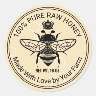 Sticker Rond Beehive Honey Jar, apiculteur de l'abeille Queen B