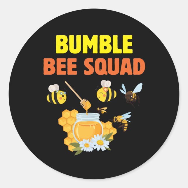 Sticker Rond Beekeeper Art Bumble Bee Squad 2 (Devant)