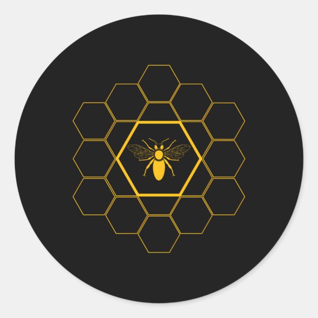 Sticker Rond Beekeeper Bee Honeycomb Beekeeg (Devant)