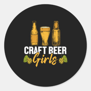 Sticker Rond Beer Drinker Craft Beer Girls Birthday