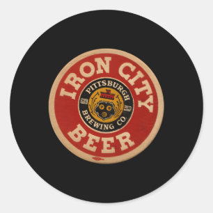 Sticker Rond Beer Irons City Pittsburgh Beer