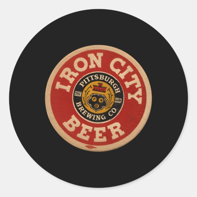 Sticker Rond Beer Irons City Pittsburgh Beer (Devant)