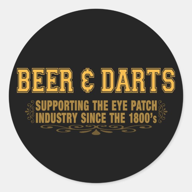 Sticker Rond Beer N Darts (Devant)