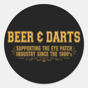 Sticker Rond Beer N Darts