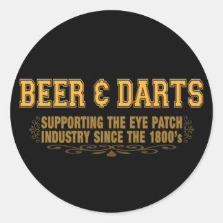 Sticker Rond Beer N Darts