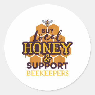 Sticker Rond Bees Honeycomb Protection De l'environnement Beeke