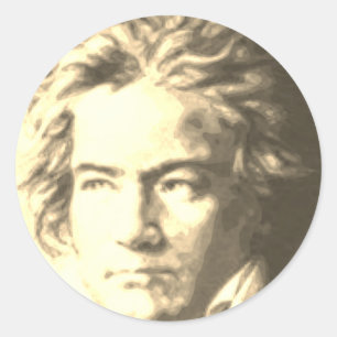 Sticker Rond Beethoven À Sepia