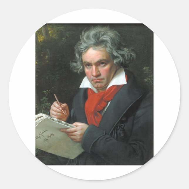 Sticker Rond Beethoven Cadeaux Objets de collection Tee - shirt (Devant)