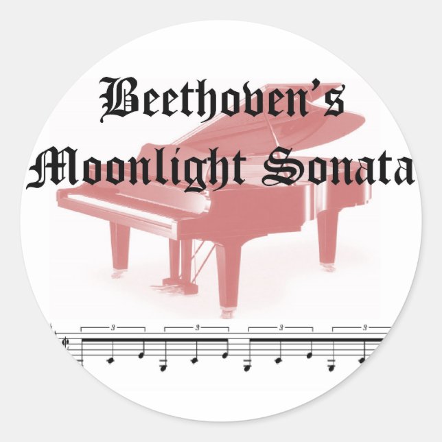 Sticker Rond beethovens lune sonate cadeaux (Devant)
