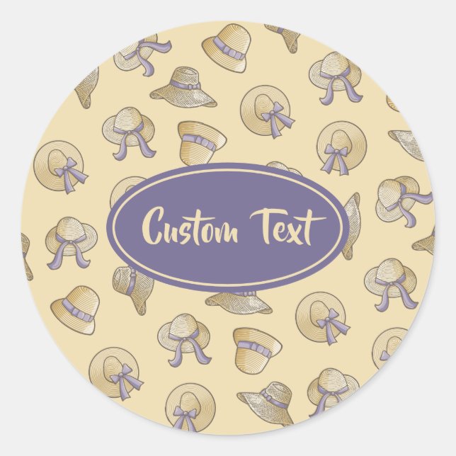 Sticker Rond Beige Casquette d'été féminine (Devant)
