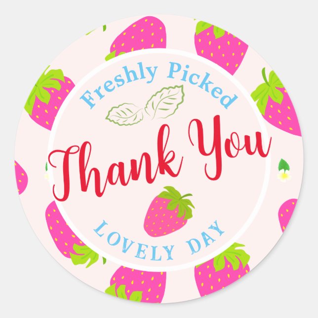 Sticker Rond Beige fraise (Devant)