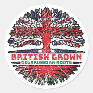 Sticker Rond Belarus Bélarussien British Uk United Kingdom Flag
