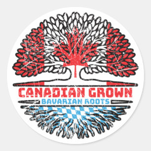 Sticker Rond Belgique Belgique Canada drapeau des racines d'arb