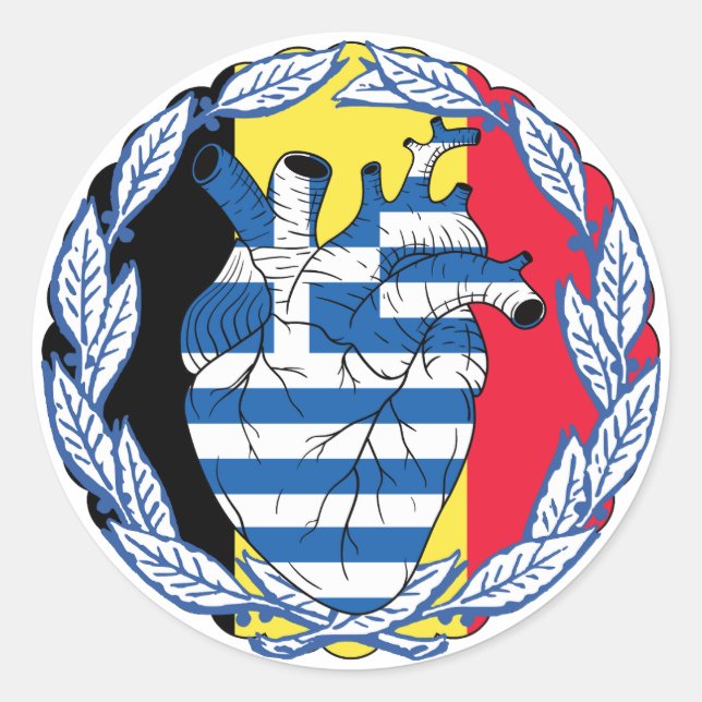 Sticker Rond Belgique Indépendance grecque Grèce (Devant)