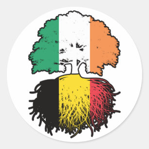 Sticker Rond Belgique Irlande Irlande Belgique Drapeau des raci