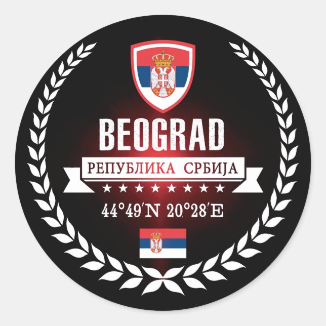 Sticker Rond Belgrade (Devant)