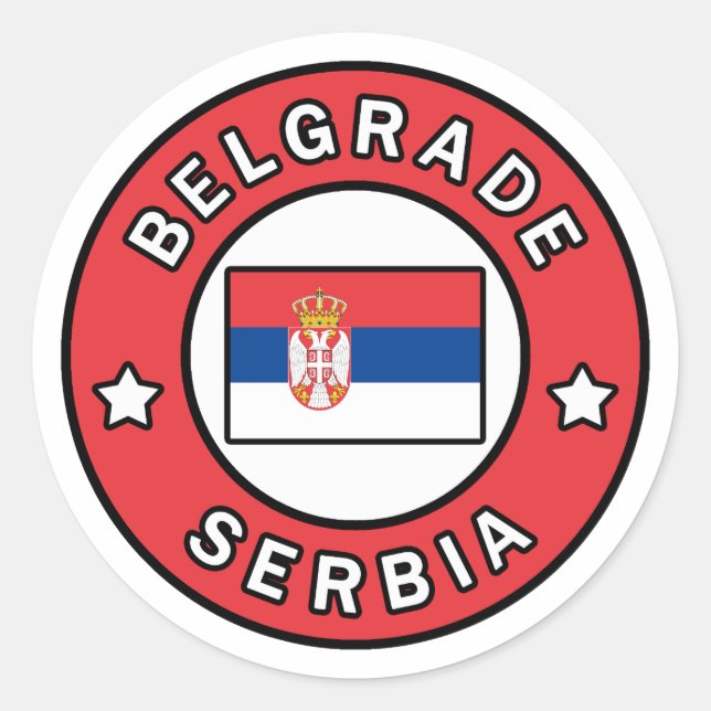 Sticker Rond Belgrade Serbie (Devant)