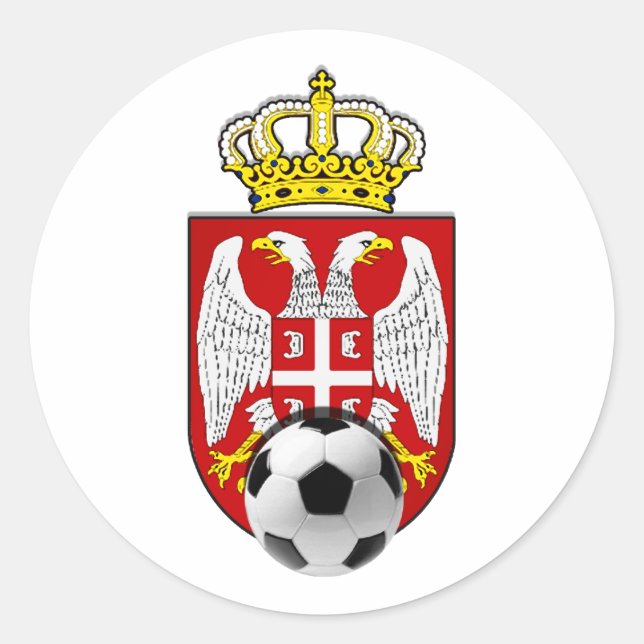 Sticker Rond Beli Orlovi White Eagles Serbie Srbija football (Devant)
