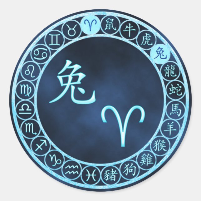 Sticker Rond Bélier/Rabbit (Devant)