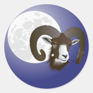 Sticker Rond Bélier - Symboles animaux