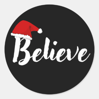 Sticker Rond Believe - Inspirational Christmas Cote design T-S