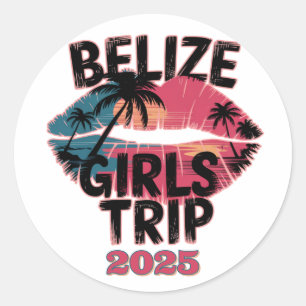 Sticker Rond Belize Girls Trip Tropical Adventure