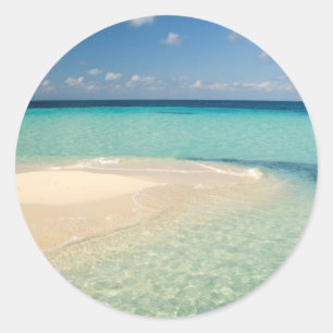 Sticker Rond Belize, mer des Caraïbes. Goff Caye, une petite îl