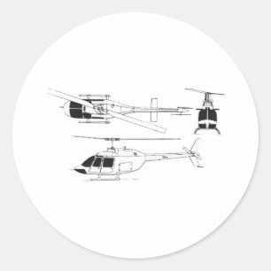 Sticker Rond Bell Jet Ranger / TH-