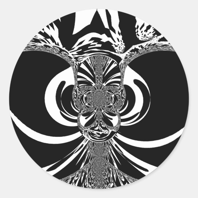 Sticker Rond Belle Afrique extraordinaire blanche noire Imprime (Devant)