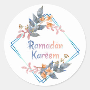 Sticker Rond Belle aquarelle Floral Ramadan Kareem