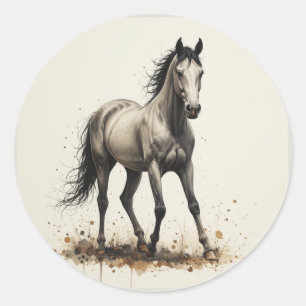 Sticker Rond Belle Art Animalier de Cheval du Tennessee