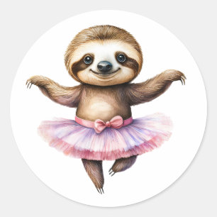 Sticker Rond Belle ballerine en paresse ballon