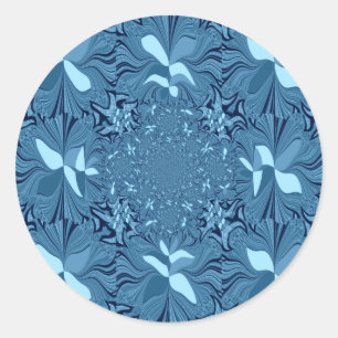 Sticker Rond Belle Belle Iridescente bleu. motif sans couture
