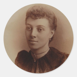 Sticker Rond Belle Black Woman Antique Photo