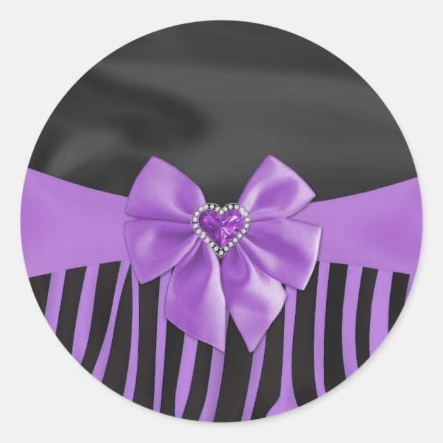 Sticker Rond Belle chic élégant tissu de soie effets zèbre (Devant)