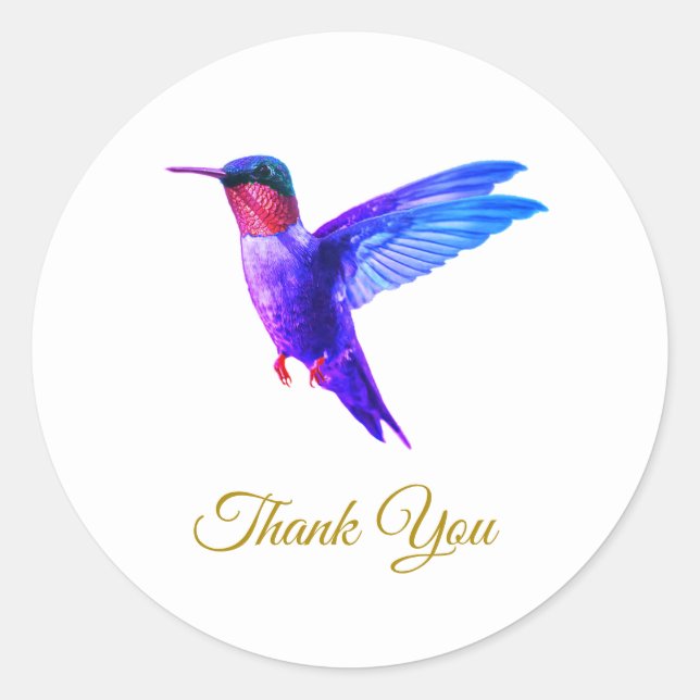 Sticker Rond Belle colibri & Merci or (Devant)