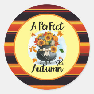 Sticker Rond Belle collection d'automne moderne Thanksgiving