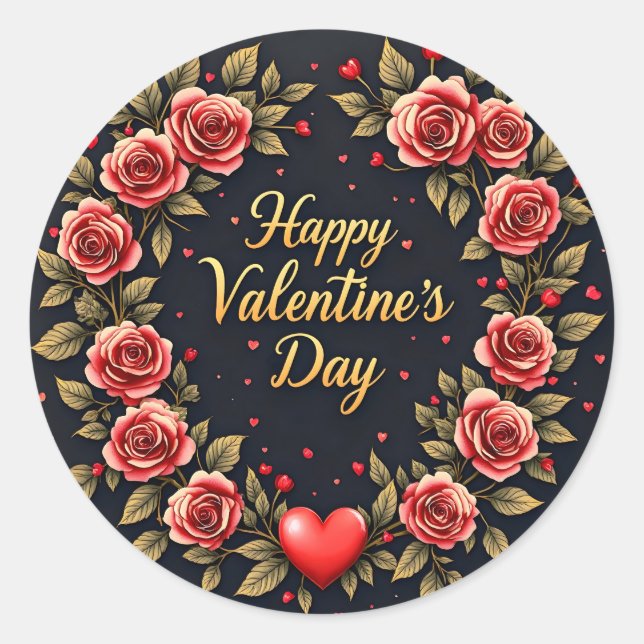 Sticker Rond Belle Collection Fleurie Luxueuse Amour Moderne (Devant)