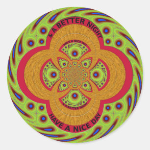 Sticker Rond Belle conception de Motif mandala africain extraor