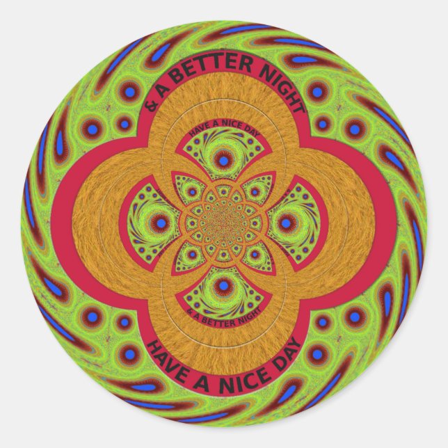 Sticker Rond Belle conception de Motif mandala africain extraor (Devant)