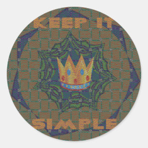 Sticker Rond Belle couronne vectoriel d'impression Garder le de