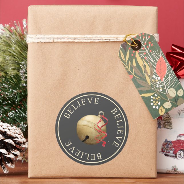 Sticker Rond Belle CROIRE Jingle Bell Noël (vacances)