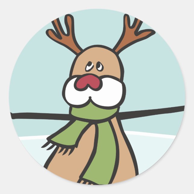 Sticker Rond Belle Dancing Reindee - Noël (Devant)